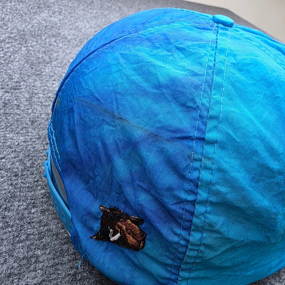 Vintage Joe Camel Smooth Character Snapback Hat Blue Tie Dye 90s Promo Cap Nylon